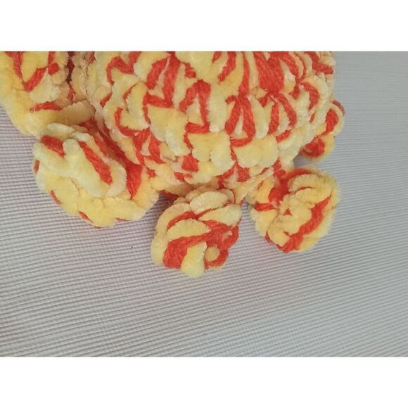 Handmade Small Yellow & Orange Soft Plush Mini Amigurumi Stuffed Crochet Octopus - Picture 5 of 8
